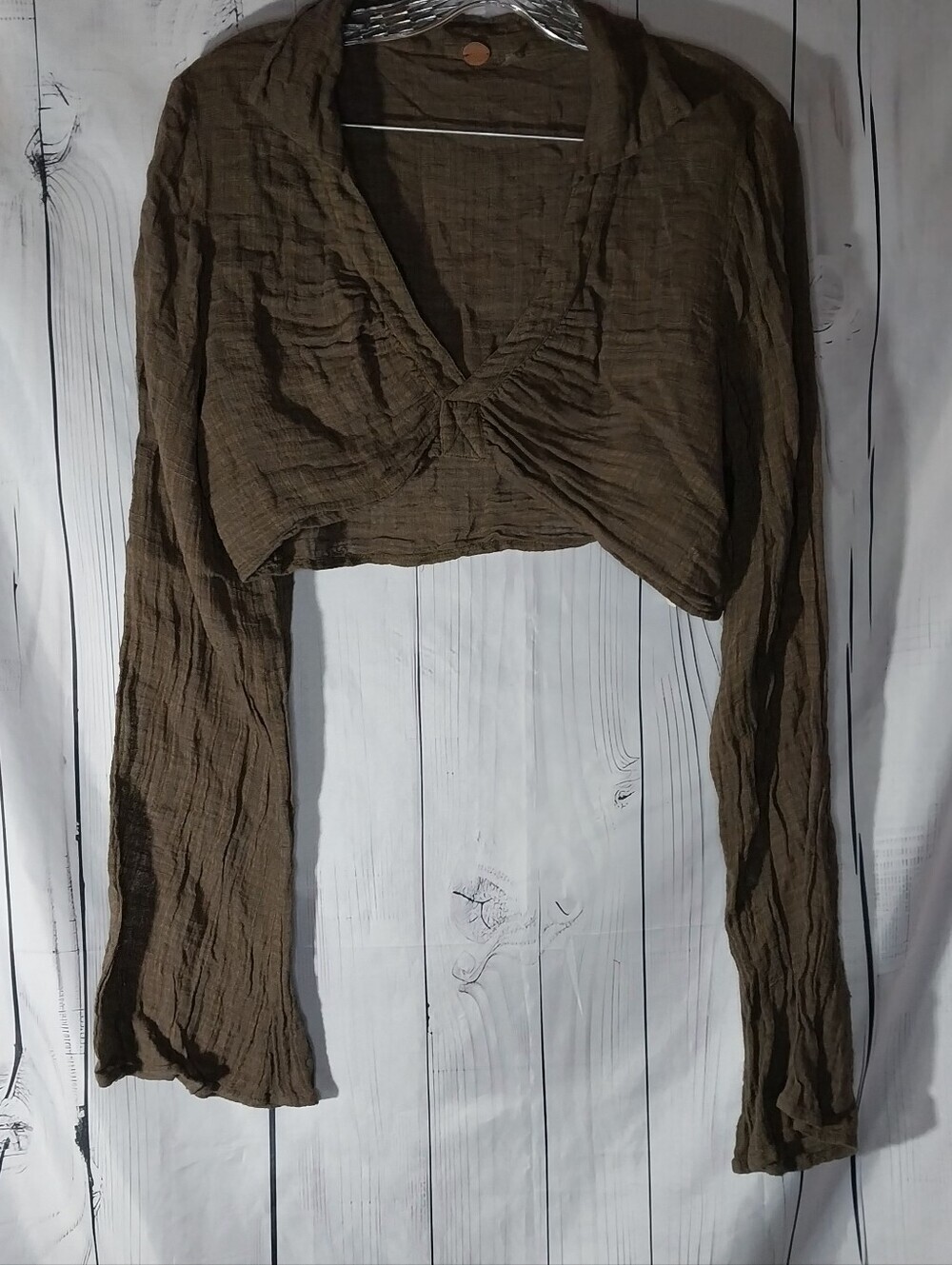 Free People One Gauze Boho Festival Fairycore Whimsical Tie- Front Cropped Top